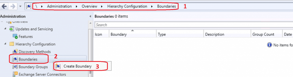  SCCM Create New Boundary - Create Boundary Groups in ConfigMgr