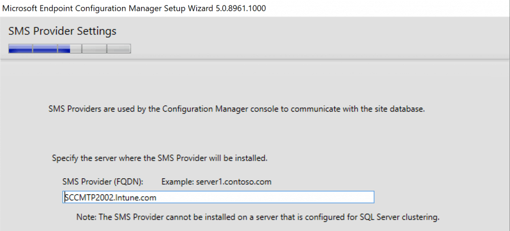 select SMS Provider Server - Build Configuration Manager Technical Preview LAB