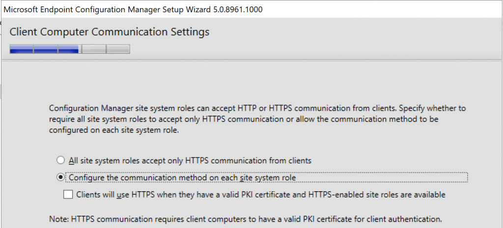 Configure the communication method on each site system role - Build Configuration Manager Technical Preview LAB