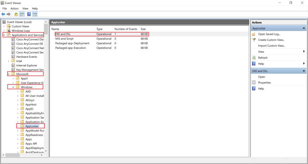 Event Viewer - Create AppLocker Policies  