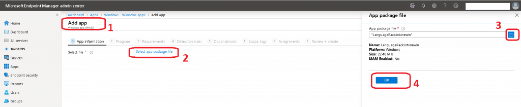 How to Deploy Windows App Win32 Using Intune |Language Pack - Fig.10