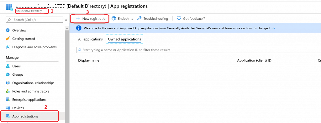 New Registration to create new Azure AD application - Intune Third-Party Patching Automation