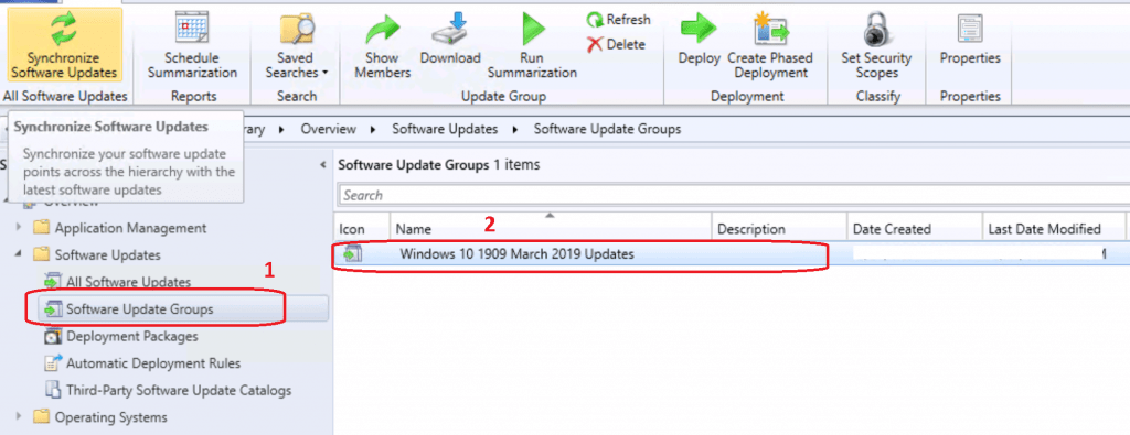 Software Update Groups - Software Update Patch Package