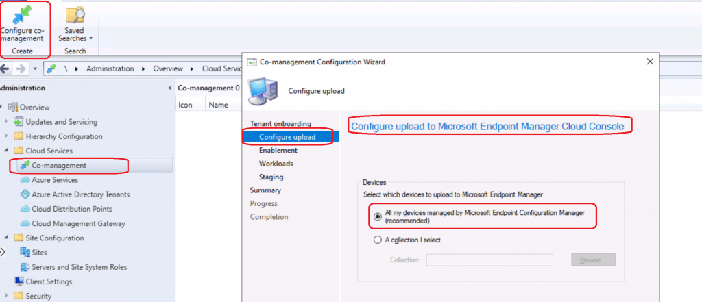 All my devices managed by Microsoft Endpoint Configuration Manager (recommended) - What is ConfigMgr SCCM Tenant Attach Architecture