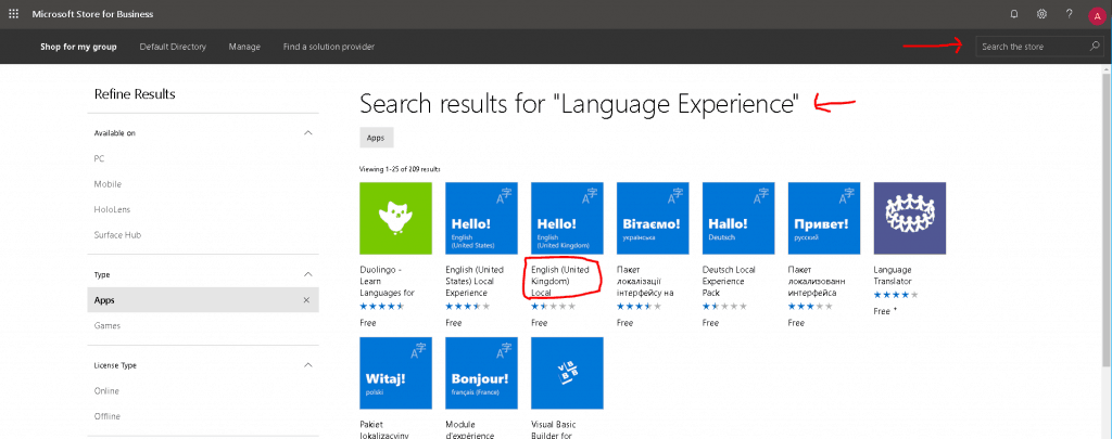 Search results for "Language Experience" - English (United Kingdom) - Deploy Windows 10 Language Pack