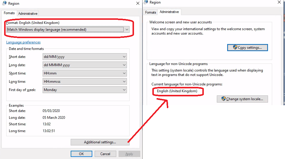 International Settings - en_GB 