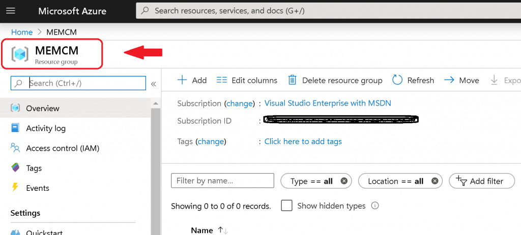 Resource Group Creation Completed Successfully - Setup ConfigMgr LAB Infrastructure