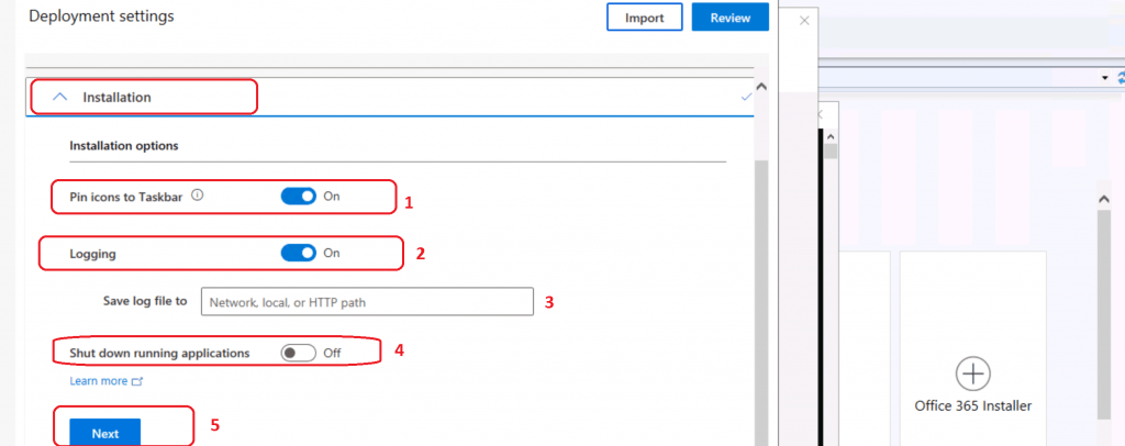 Select MS Teams Installation Options Deploy MS Teams using SCCM