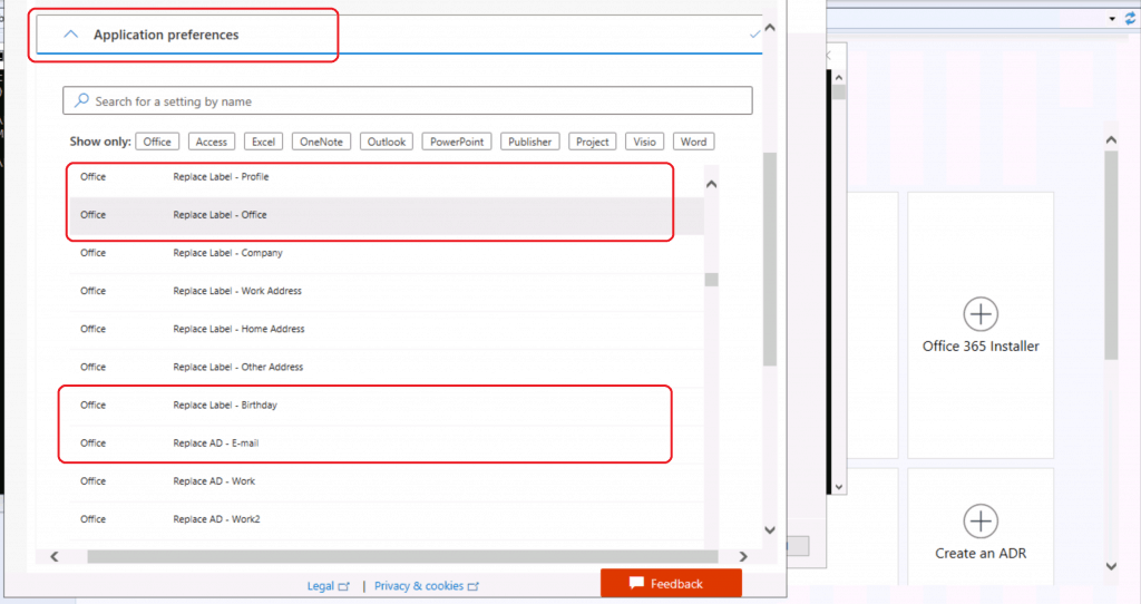 Application Preferences for MS Teams