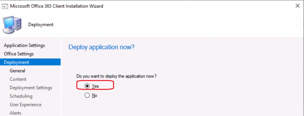 Yes to create deployment for MS Teams application