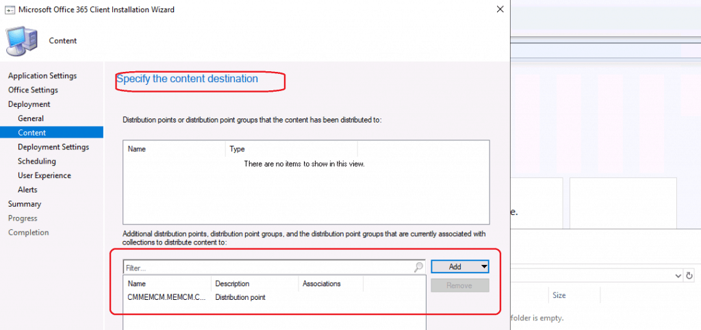 Select Distribution Point - Deploy MS Teams using ConfigMgr