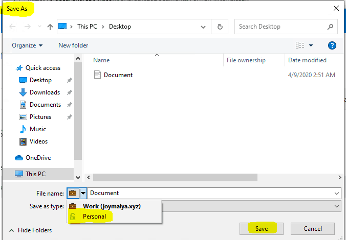 WIP Troubleshooting Checklist - File downloaded from policy defined resource using Save As and changing ownership to Personal also gets logged!