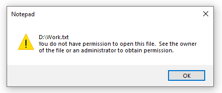 NTFS denies access to file if current User SID does not matches the User SID as present in the $EFS attribute of the file ensuring file access cannot be compromised