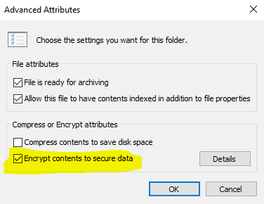 Windows Information Protection - Manually encrypting file using EFS