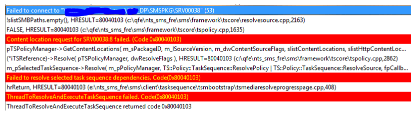 0x80040103 - OSD Known Issues Troubleshooting