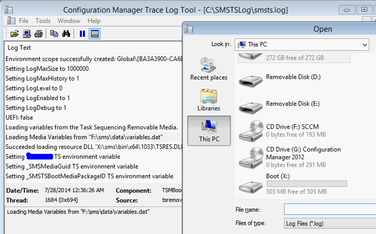 Multiple boot image mapped which leads to wrong variable selection