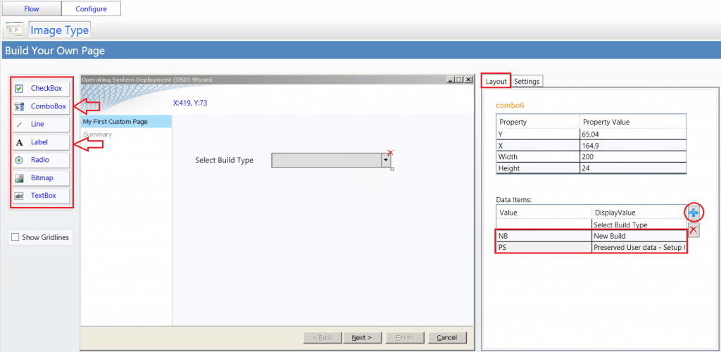 In Data Items - Add Value, Display Value for users - SCCM ConfigMgr Customizing UDI Wizard