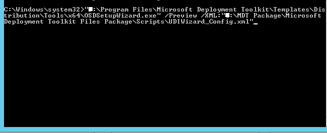 Type the command in appeared screen -SCCM ConfigMgr - Customizing UDI Wizard
