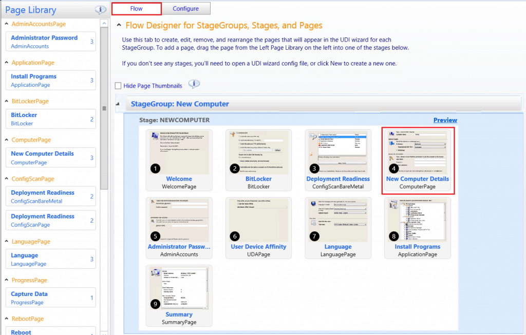 Select Wizard Page to change sequence flow  Customizing UDI Wizard