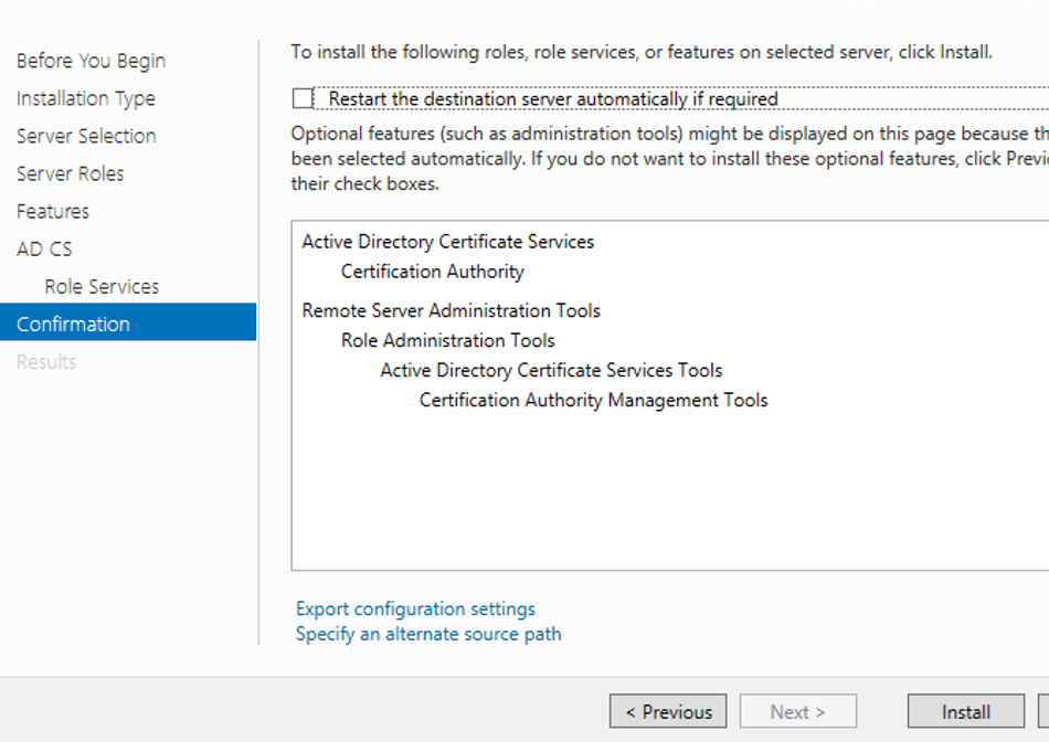 Install Root CA for SCCM ConfigMgr