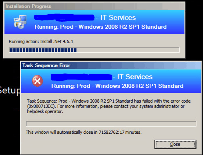 OSD Known Issues Troubleshooting Software Installation Failure with the Error code 0x800713EC