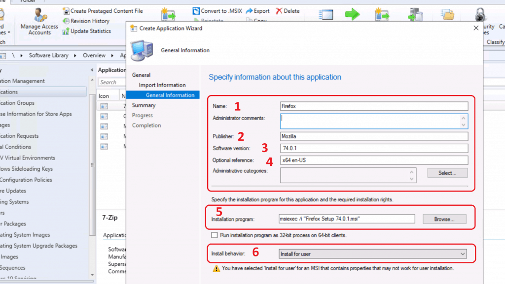 Fill the application configuration metadata for Firefox - Deploy Firefox Browser Using SCCM ConfigMgr