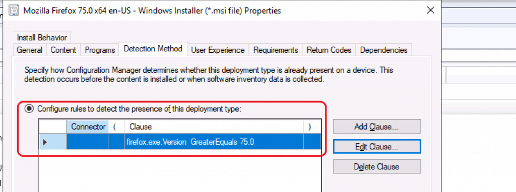 Mozilla Firefox Deployment Type Properties - Firefox Installation Failed SCCM Reporting Issue