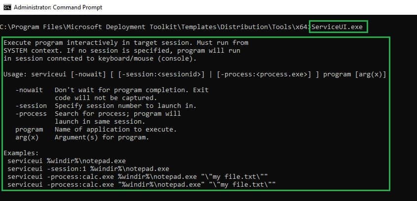 Launching Deploy-Application via PSEXEC using ServiceUI with