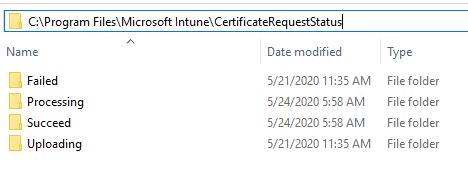 Intune SCEP Certificate Workflow - File location where you can see Proecssed cert request data