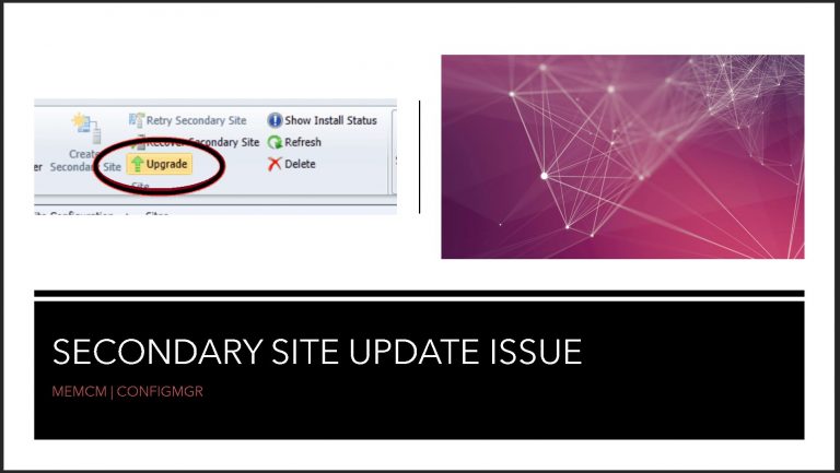 FIX ConfigMgr Secondary Server Issue