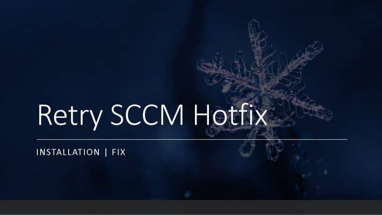 Retry ConfigMgr Hotfix Installation