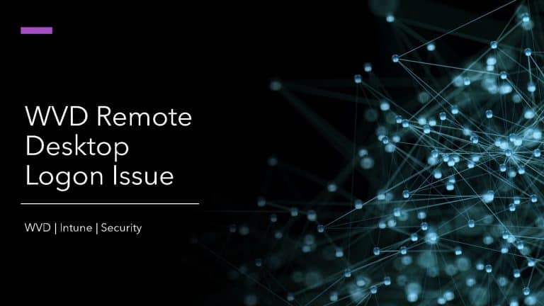 WVD Remote Desktop Logon Issue