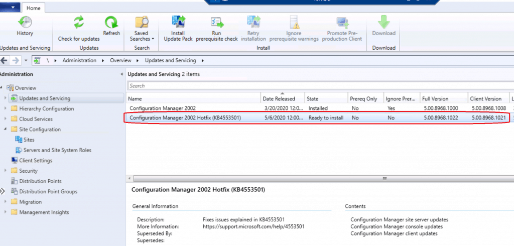 ConfigMgr 2002 Hotfix KB4553501 - SCCM  2002 Hotfix KB4553501 