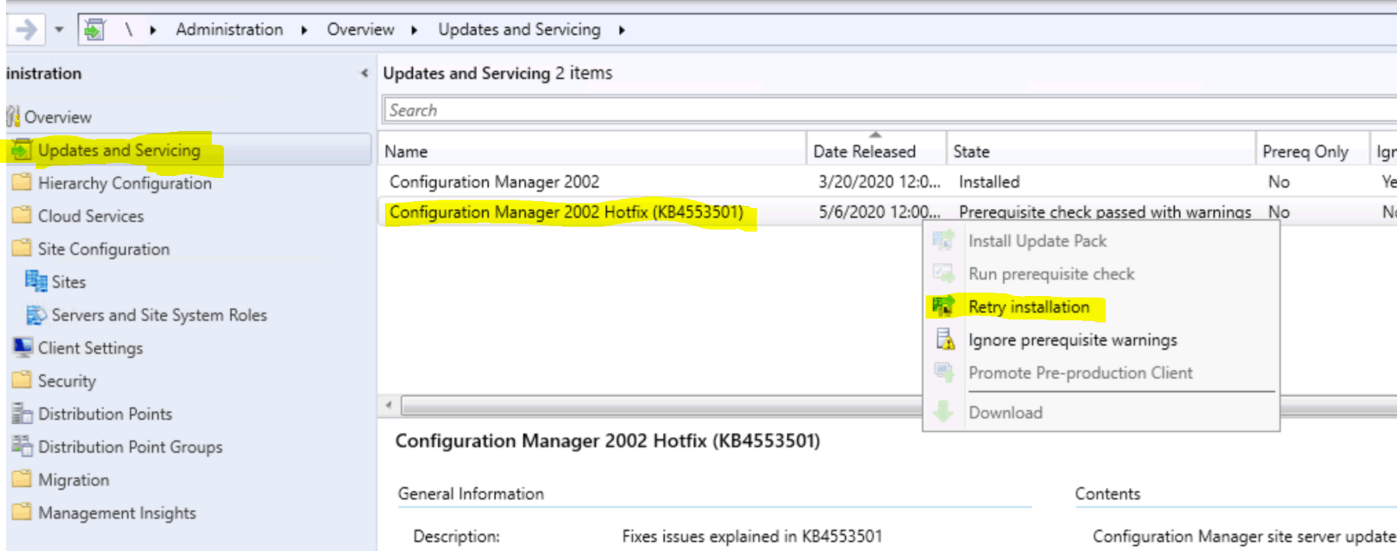 sql server - dedicated database development with sql... Learn How To Retry ConfigMgr Hotfix Installation | SCCM HTMD Blog