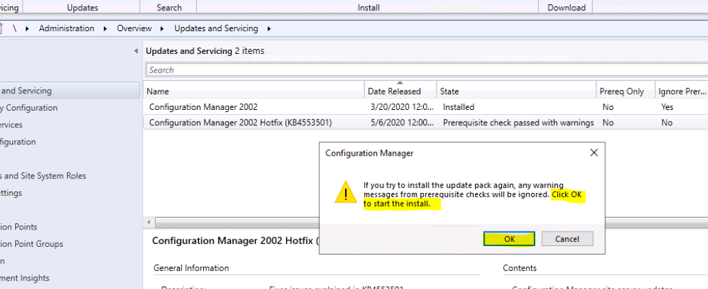 Retry ConfigMgr Hotfix Installation