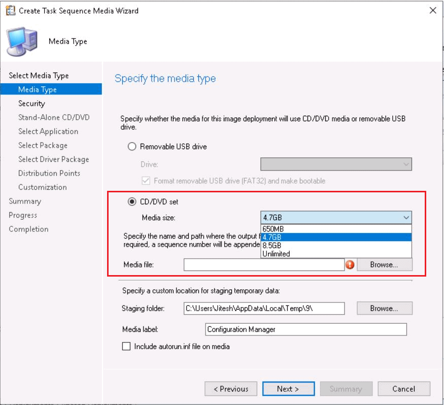 Fully Offline Standalone Media Using  ConfigMgr Creation Guide