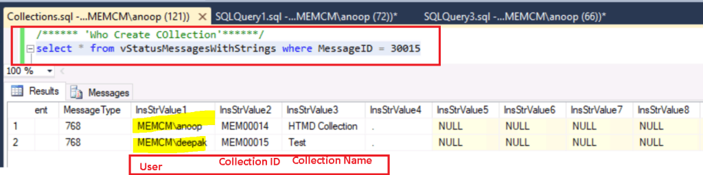 Created SCCM Collection - Who Modified SCCM Collection - ConfigMgr