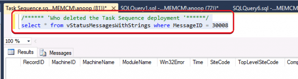 Who Modified ConfigMgr Task Sequence Deployment