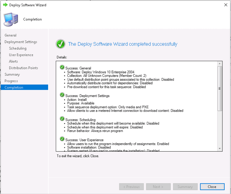 sccm deploy windows 10