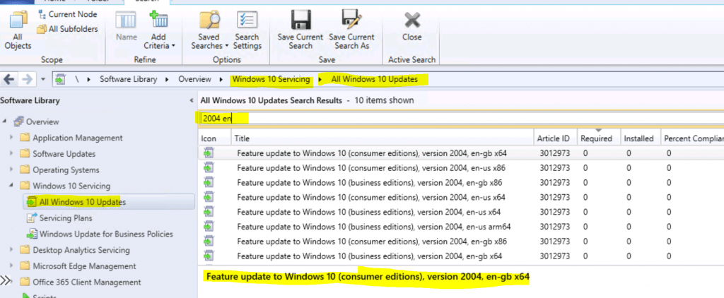 Enable Windows 10 servicing using SCCM - ConfigMgr