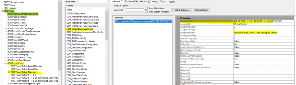 Snip from WMI Explorer