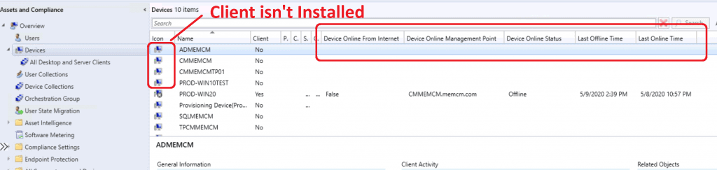 Monitor ConfigMgr Client Status from SCCM Console | Online | Offline 8 Monitor ConfigMgr Client Status from SCCM Console | Online | Offline - Fig.8