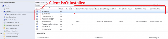 Monitor ConfigMgr Client Status From SCCM Console | Online | Offline ...