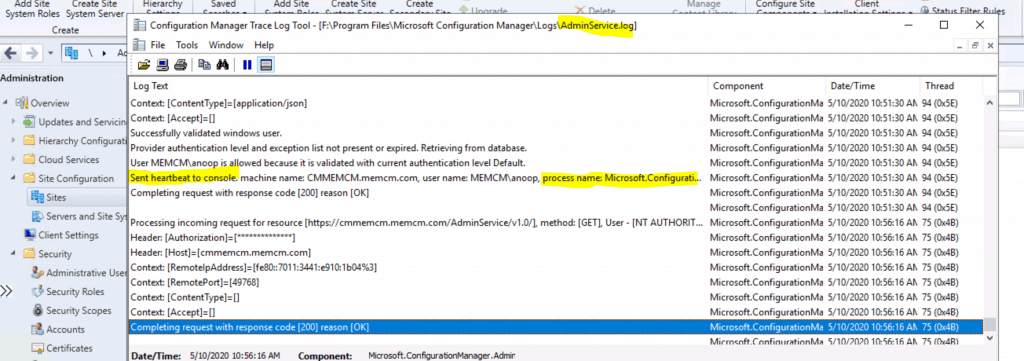 LOGS - Admins Recently Connected ConfigMgr Console - view recently connected consoles - Console Connections 