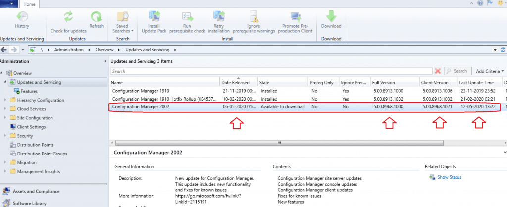 SCCM 2002 Feature Update is GA'ed ConfigMgr 2002 Production Version is Generally Available | SCCM