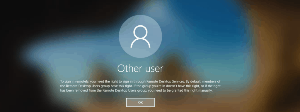 AVD Remote Desktop Logon Issue Deny Remote Desktop Services Logon