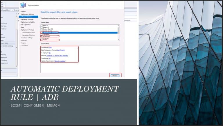 Create SCCM Automatic Deployment Rule