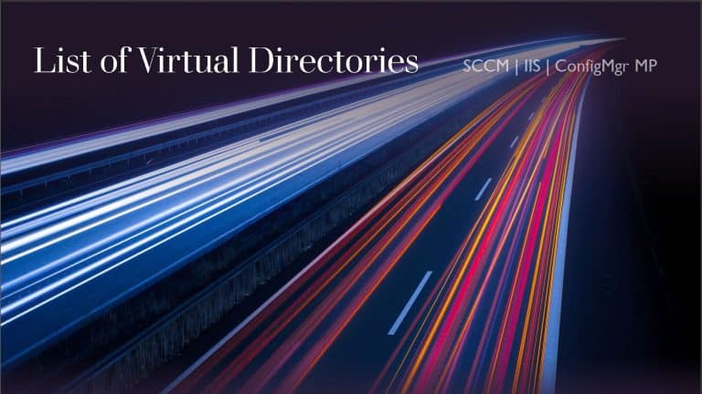 List of SCCM MP IIS Virtual Directories