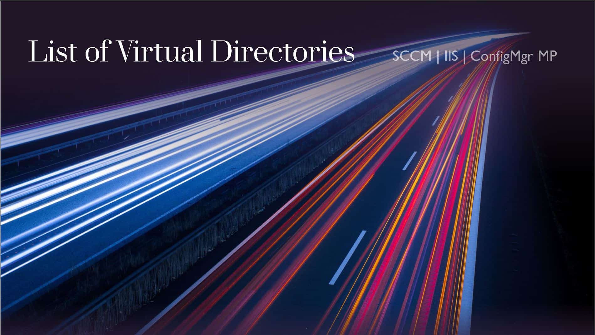 List of SCCM MP IIS Virtual Directories