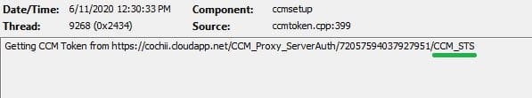 CCM_STS ccmsetup.log - ConfigMgr Client Deployment Using Intune | Workflow | SCCM